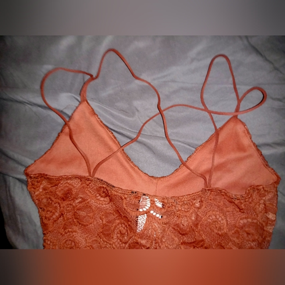 Rust Lace Bodysuit - Picture 2 of 3